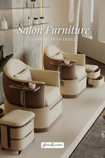 pedicure chair, salon chair, spa furniture, nail station, beauty salon equipment, brand awareness, lifestyle, editorial, luxurious, calm, neutral, brown